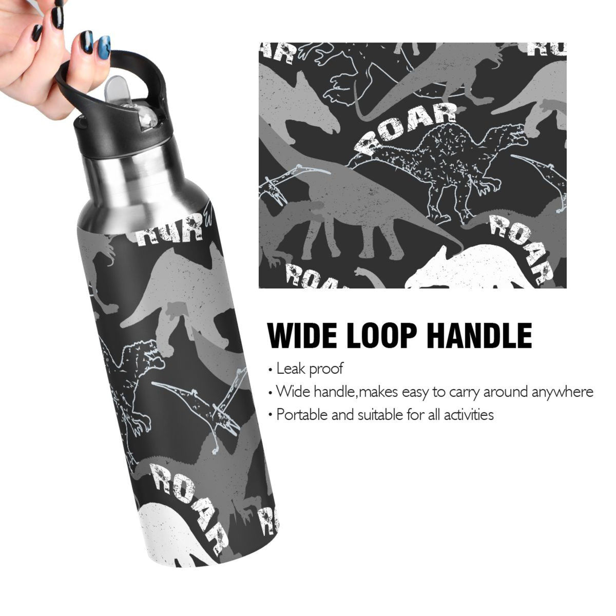 Stainless Steel Insulated Water Bottle with Straw Lid Z607443