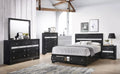 Black 5pc King Size Storage Bed Dresser Mirror Nightstand Set T185122