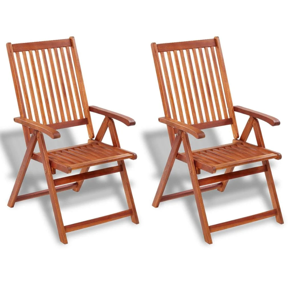 Folding Garden Chairs 2 pcs Solid Acacia Wood Brown W716963