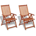 Folding Garden Chairs 2 pcs Solid Acacia Wood Brown W716963
