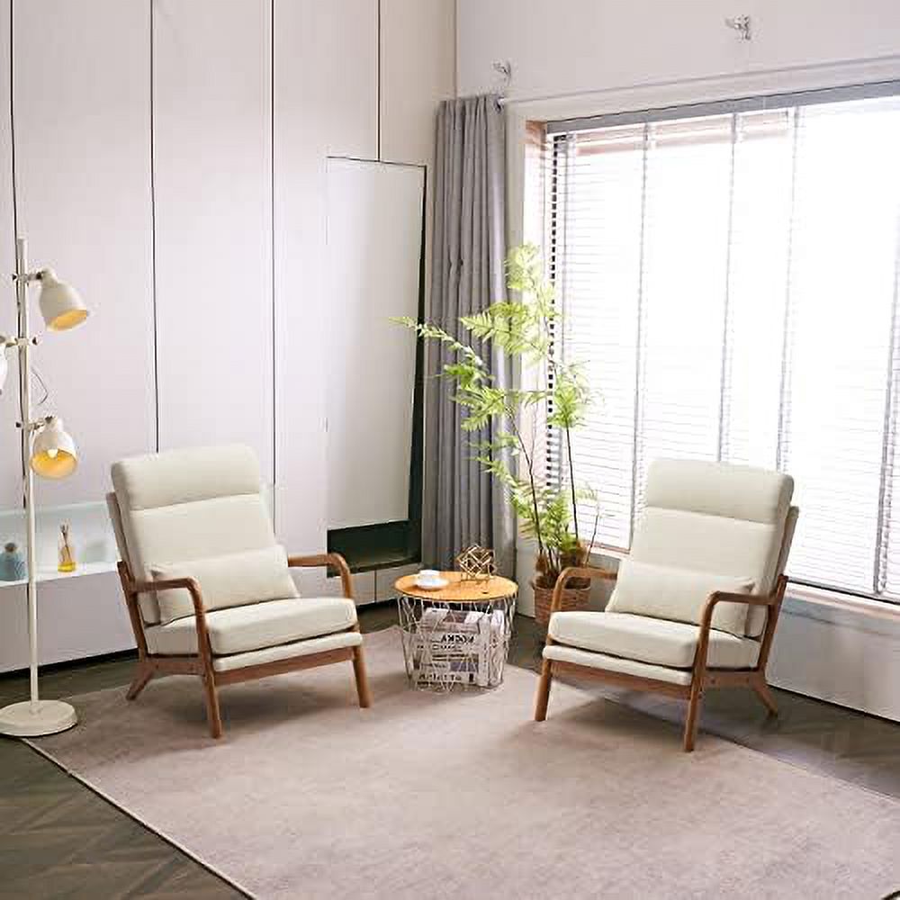 Linen Fabric Upholstered Accent Armchair X512748