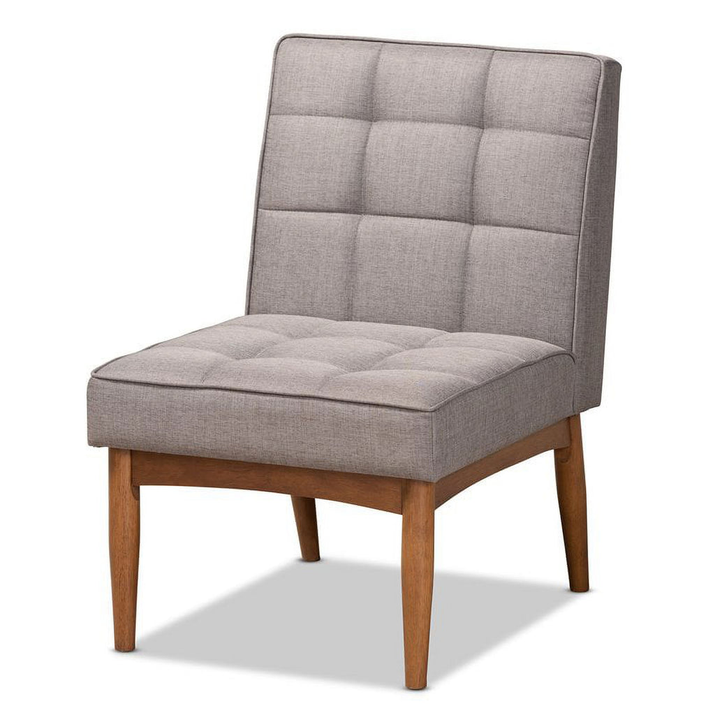 Grey and Walnut Brown Wood Dining Chair H496