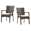 Multibrown Outdoor Wicker Dining Chairs, 2-Pcs Set I3954