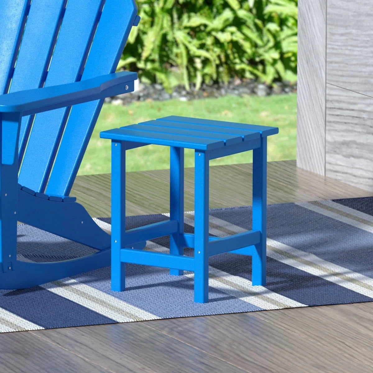Black Plastic Adirondack Outdoor Side Table O897758
