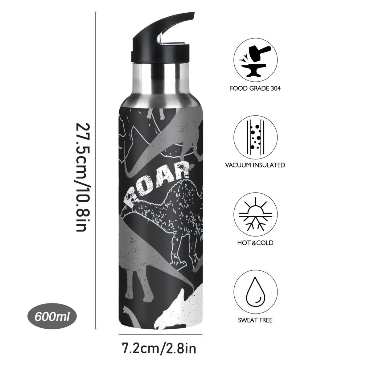 Stainless Steel Insulated Water Bottle with Straw Lid Z607443