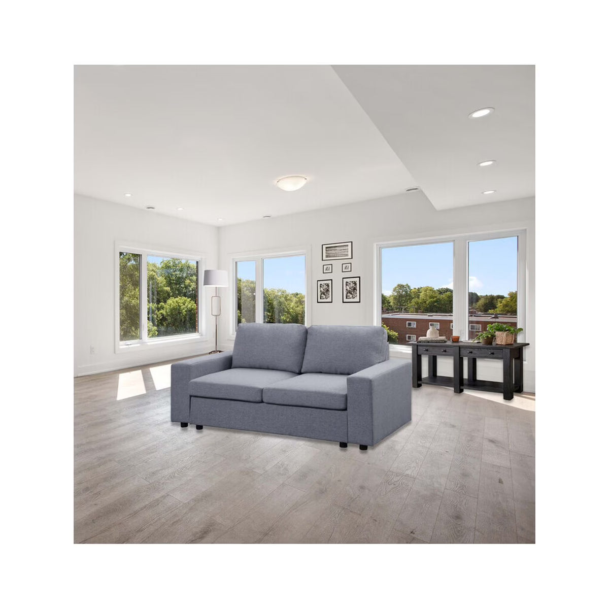 Light Gray Linen Loveseat A2058