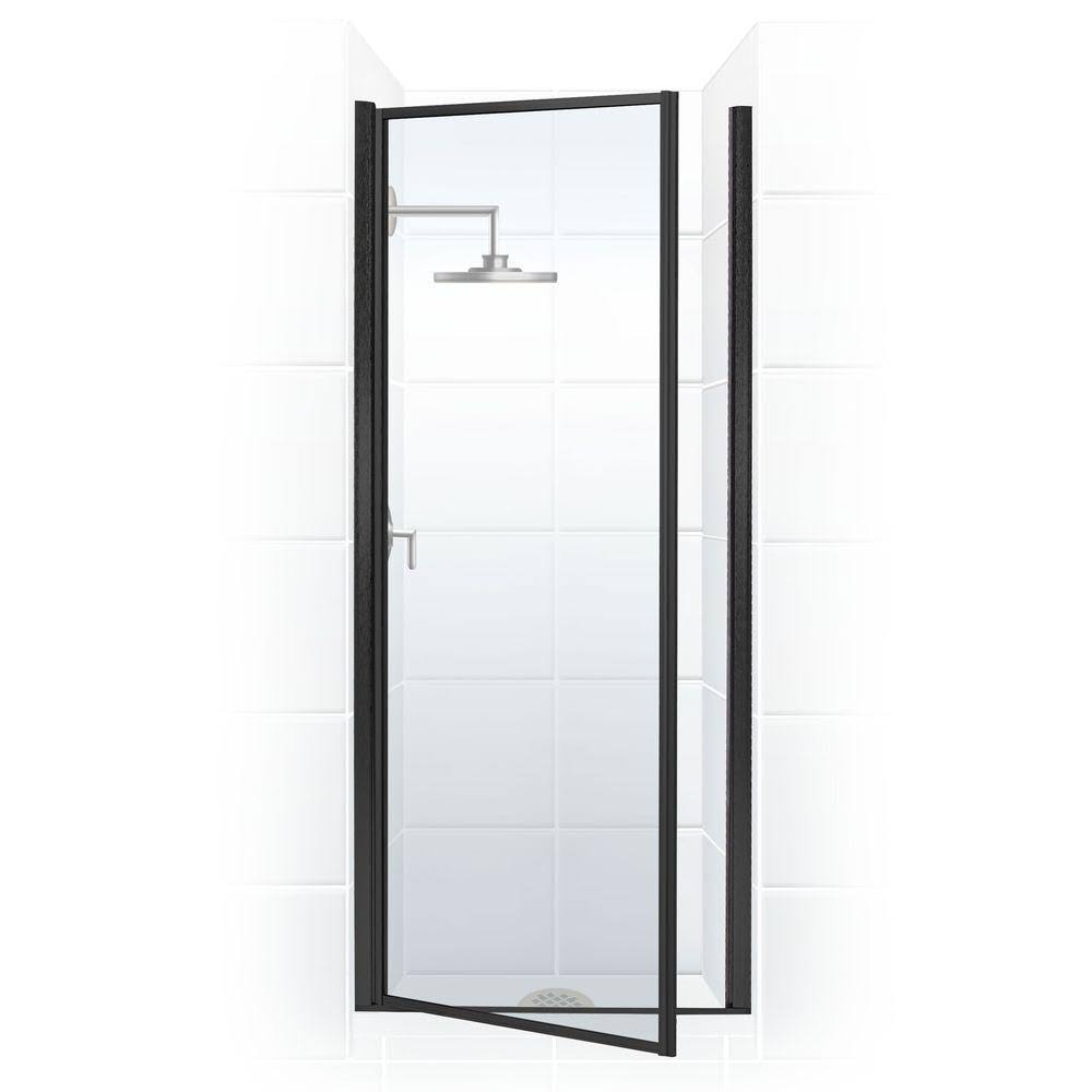 22x22 x 64x22 Framed Hinge Shower Door Black Bronze Z511