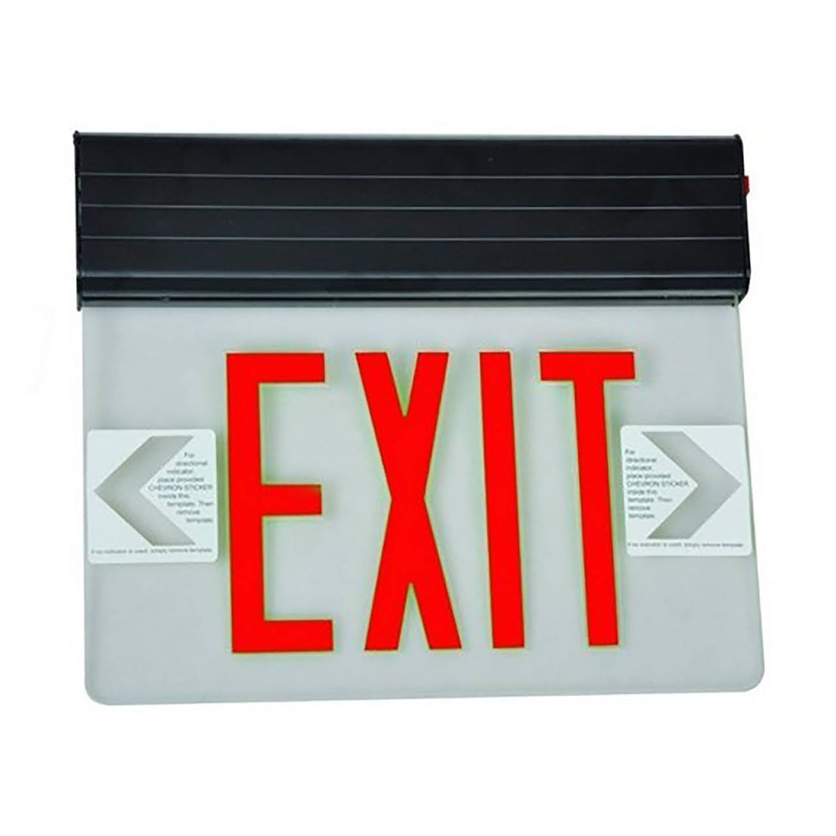 Edge Lit Exit Sign Double Sided Green LED White Housing P93533