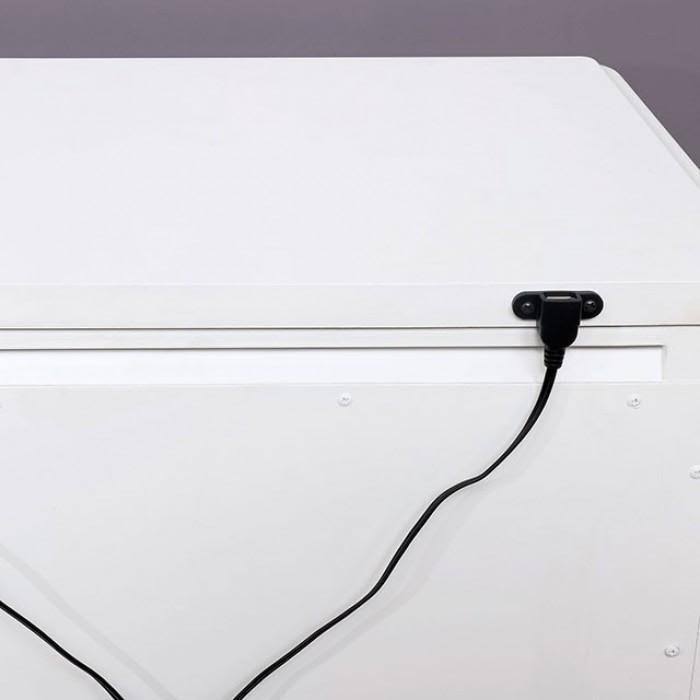 White USB Outlet Night Stand T395