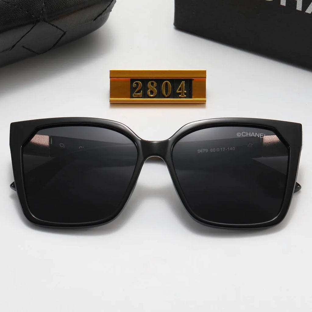 Square Double C Corrugated Temple Polarized Sunglasses B610
