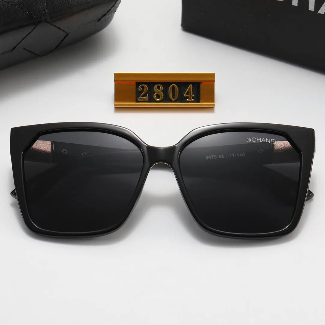 Square Double C Corrugated Temple Polarized Sunglasses B610