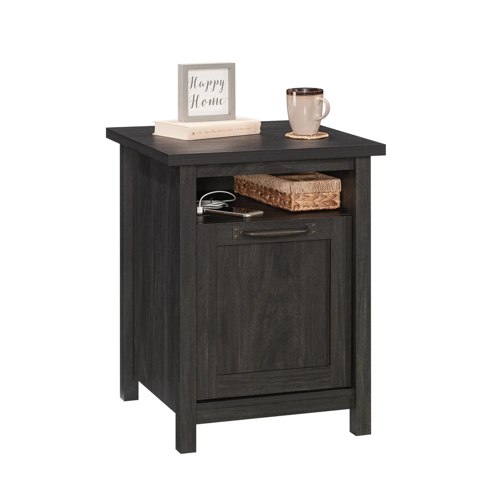 Black Finish USB Side Table Y608