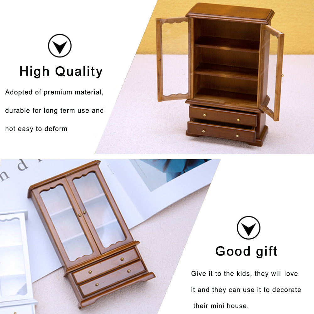 1/12 Miniature Kitchen Cabinet Cupboards with Drawer Dollhouse Furniture Toy S37655