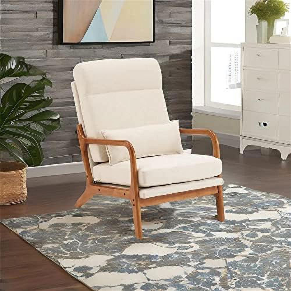 Linen Fabric Upholstered Accent Armchair X512748