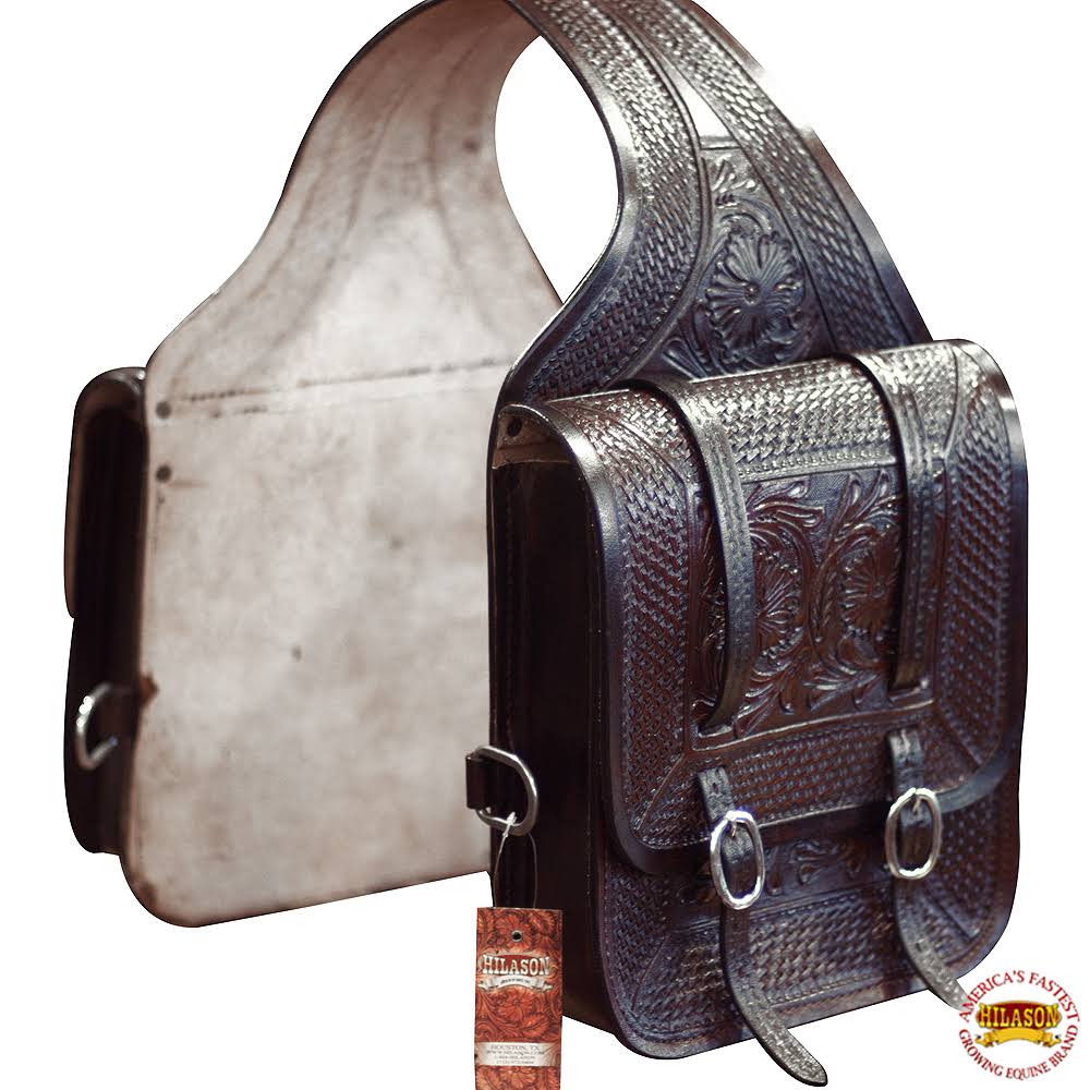 Mahogany Leather Western Saddle Bag D589