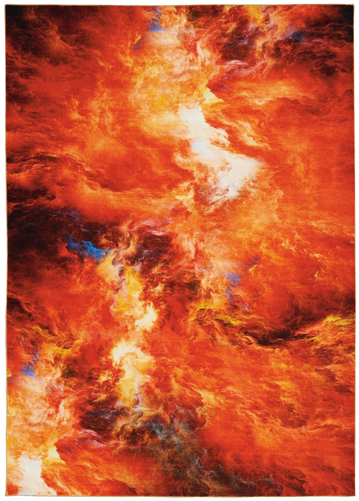 Abstract Red Flame Area Rug F78676