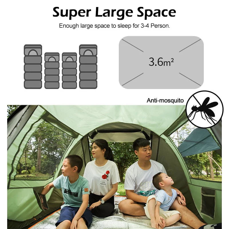 Waterproof Automatic Family Camping Tent 3-4/5-8 Person H476