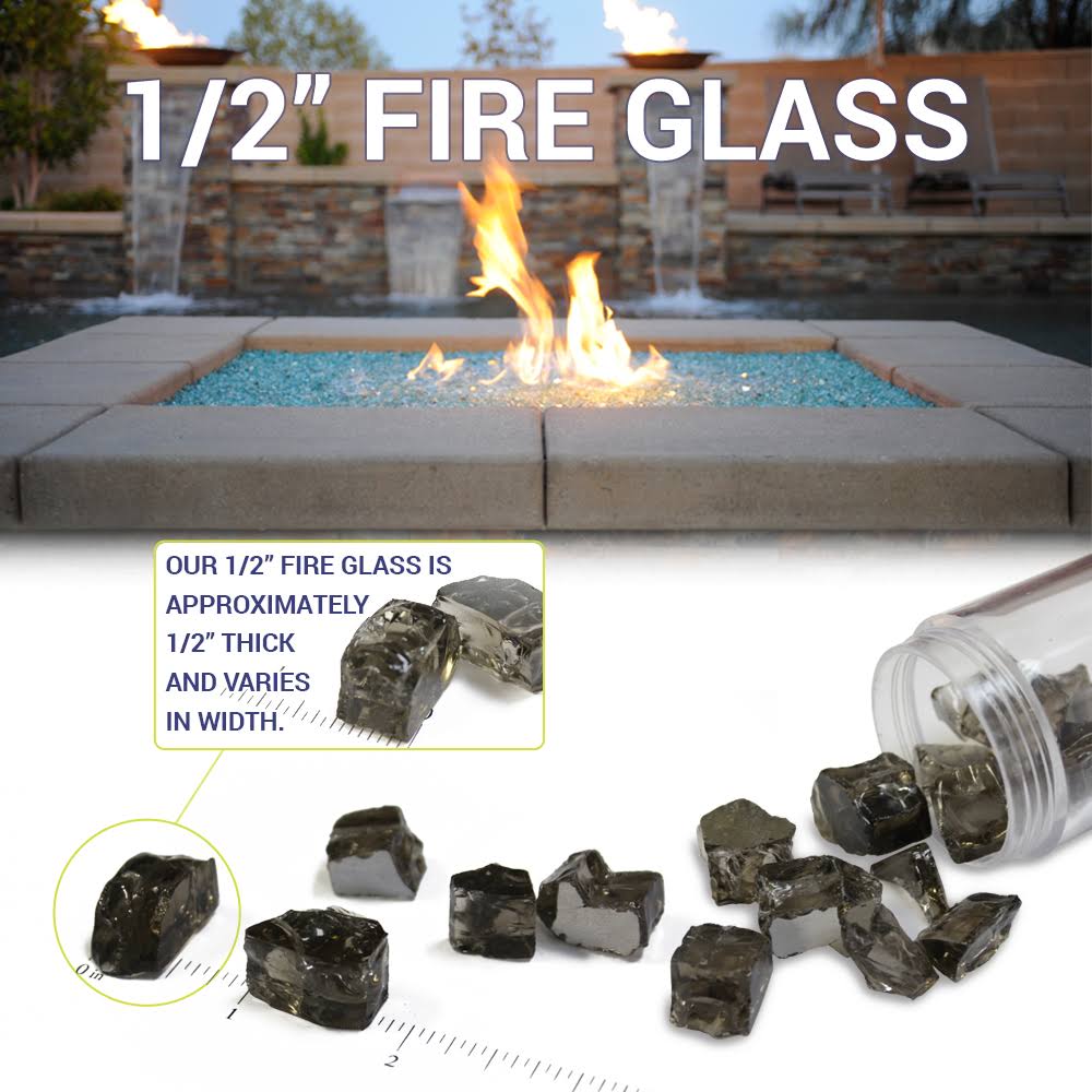 1/2x22 Pacific Blue Fire Glass 10 lb Jar Q518267