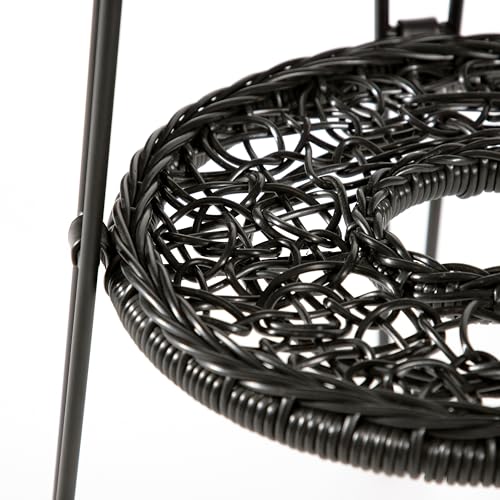 Round Rattan Coffee Table with Tempered Glass Top R365526