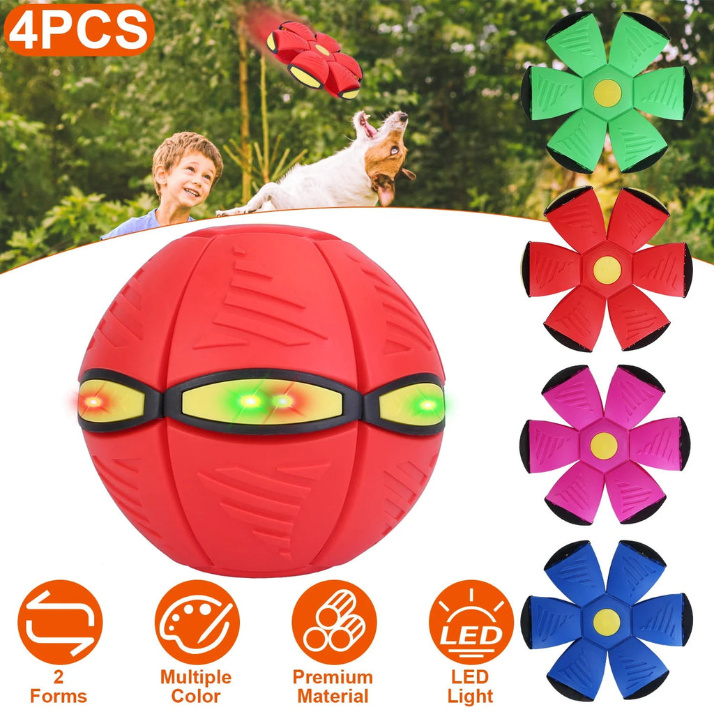 4 Pack LED Flying Saucer Ball Dog Toy H39111