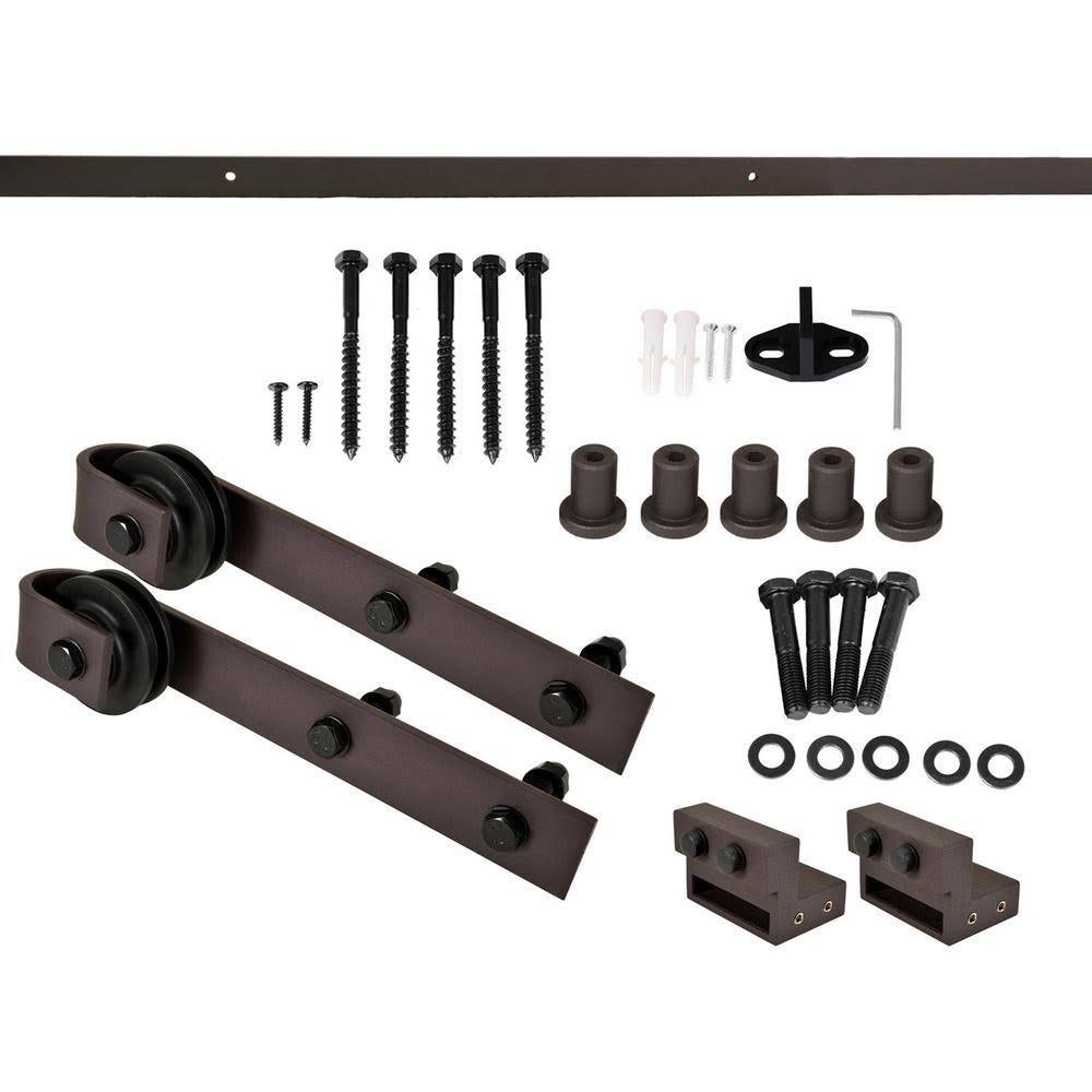 Stained Z Bar Double Barn Door with Hardware Kit V55289