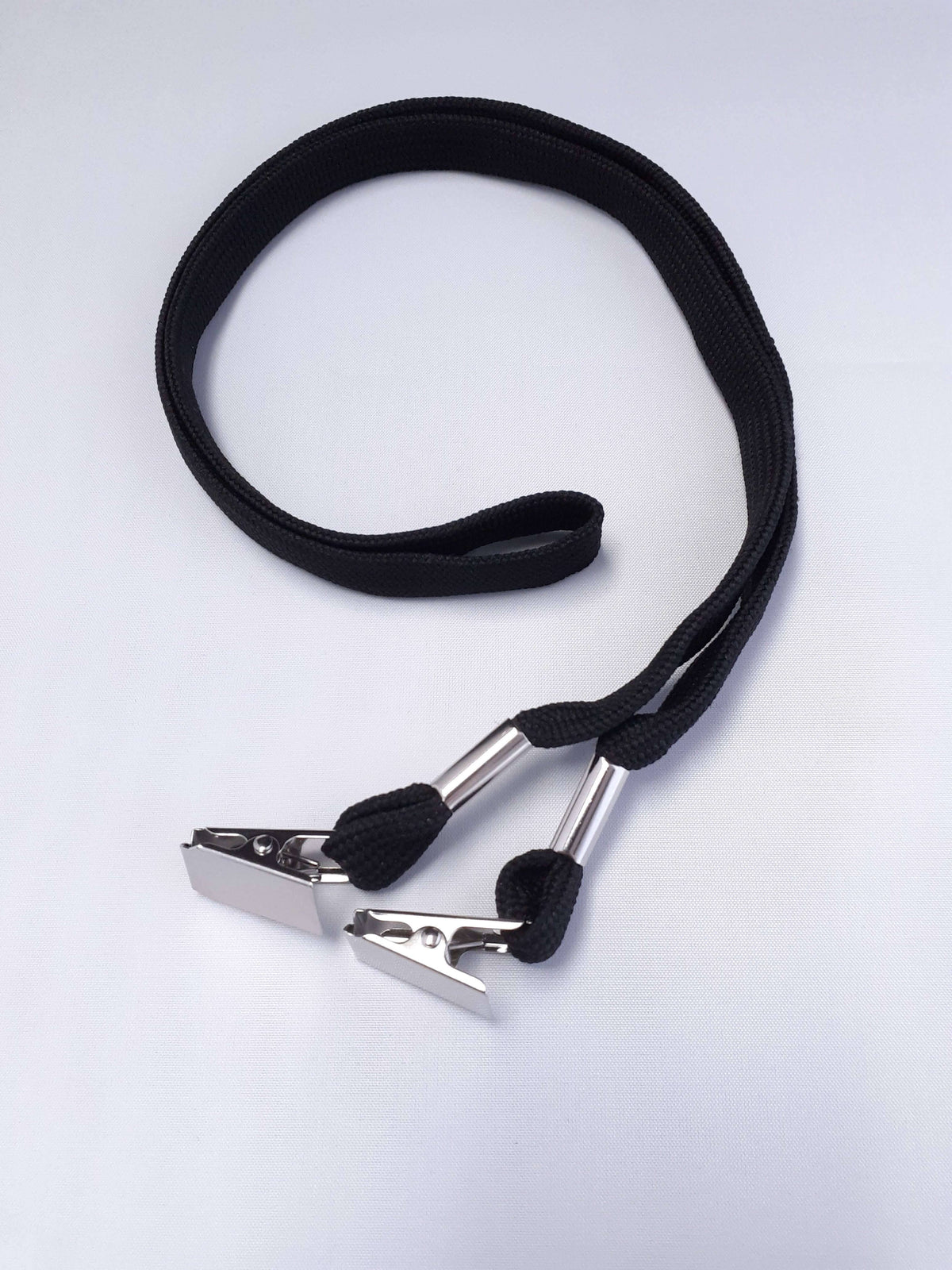 Black Double Clip Lanyards with Bulldog Clips Z19577