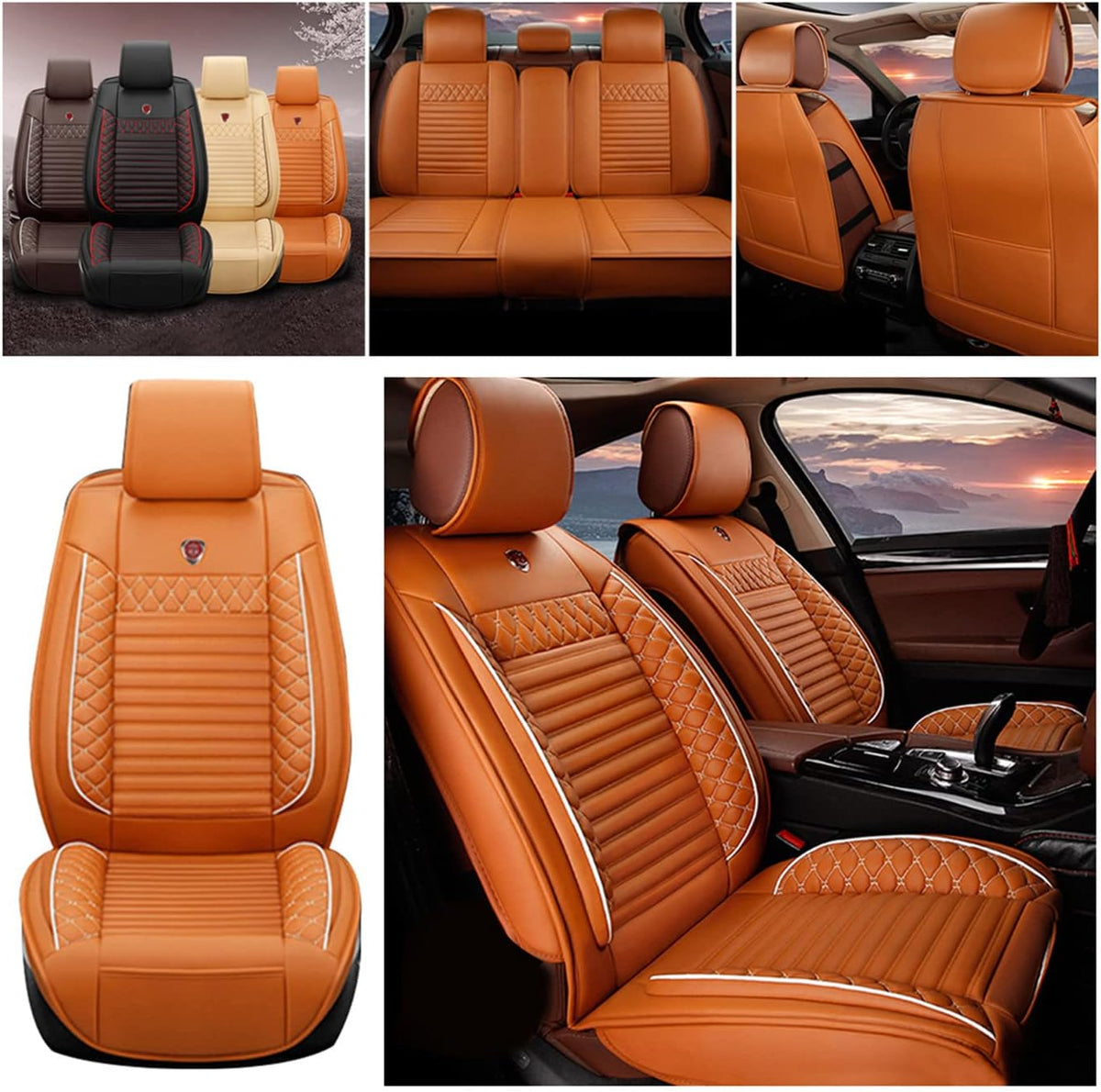 Orange PU Leather Car Seat Cover K67957