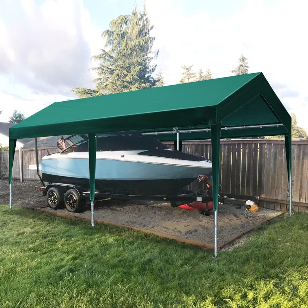 Heavy Duty Carports Car Canopy Garage Boat Shelter Party Tent, Adjustable Height from 9.5 ft to 11 ft E724673