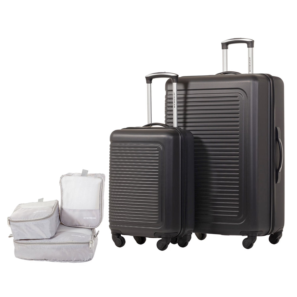 5pc Hardside Rolling Spinner Upright Set, 20" 28" Luggage, 3pc Packing Cubes, Charcoal S57453