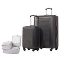 5pc Hardside Rolling Spinner Upright Set, 20" 28" Luggage, 3pc Packing Cubes, Charcoal S57453