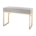 Grey 2-Drawer Faux Shagreen Desk U35282