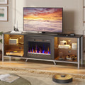 70 Electric Fireplace TV Stand with 23 Fireplace Black Marble O72133