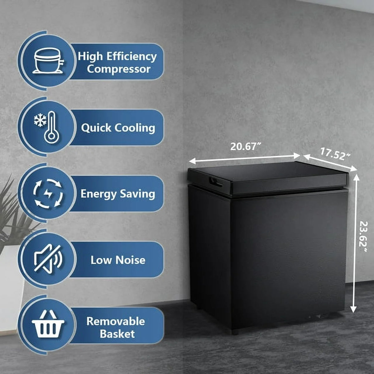 1.8 Cu.ft Black Compact Freezer Z4077