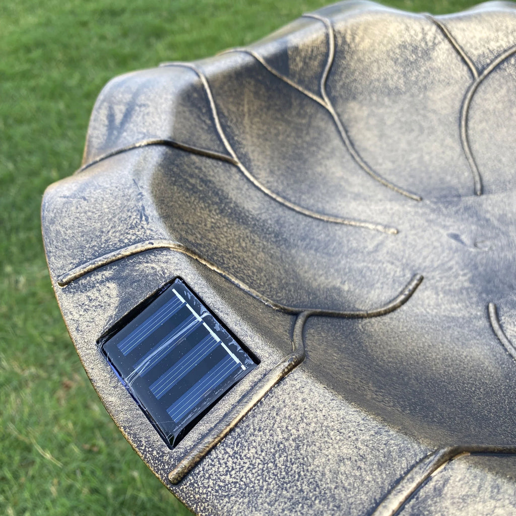 30 Inch Solar Lighted Bird Bath with Planter Bowl M335316