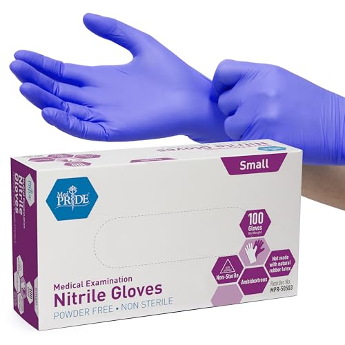 Powder-Free Nitrile Exam Gloves, Iris Blue, Medium, Box/100 A726
