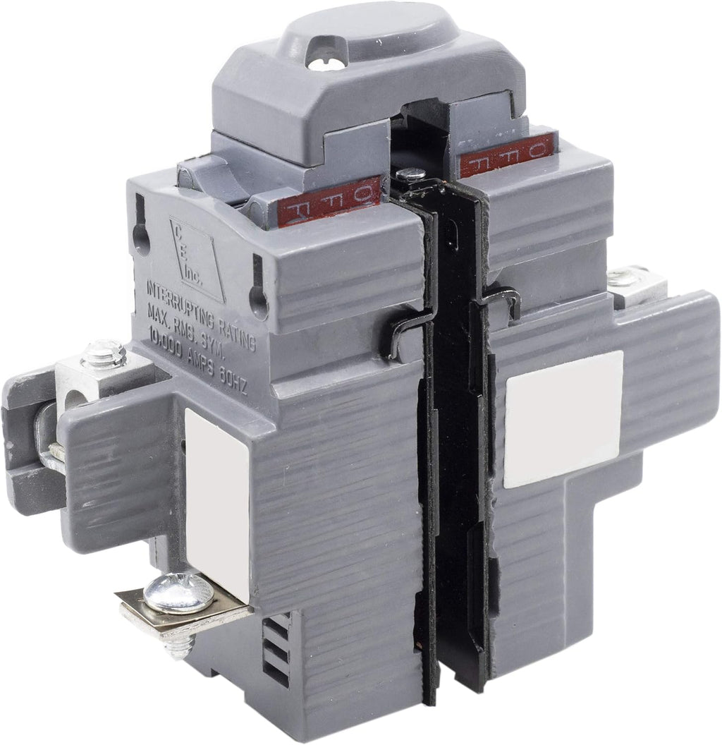 Two Pole 15 Amp Circuit Breaker, Grey, Pack of 2 Q5296