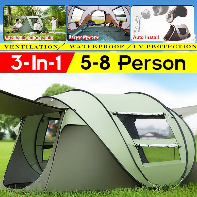 Waterproof Automatic Family Camping Tent 3-4/5-8 Person H476