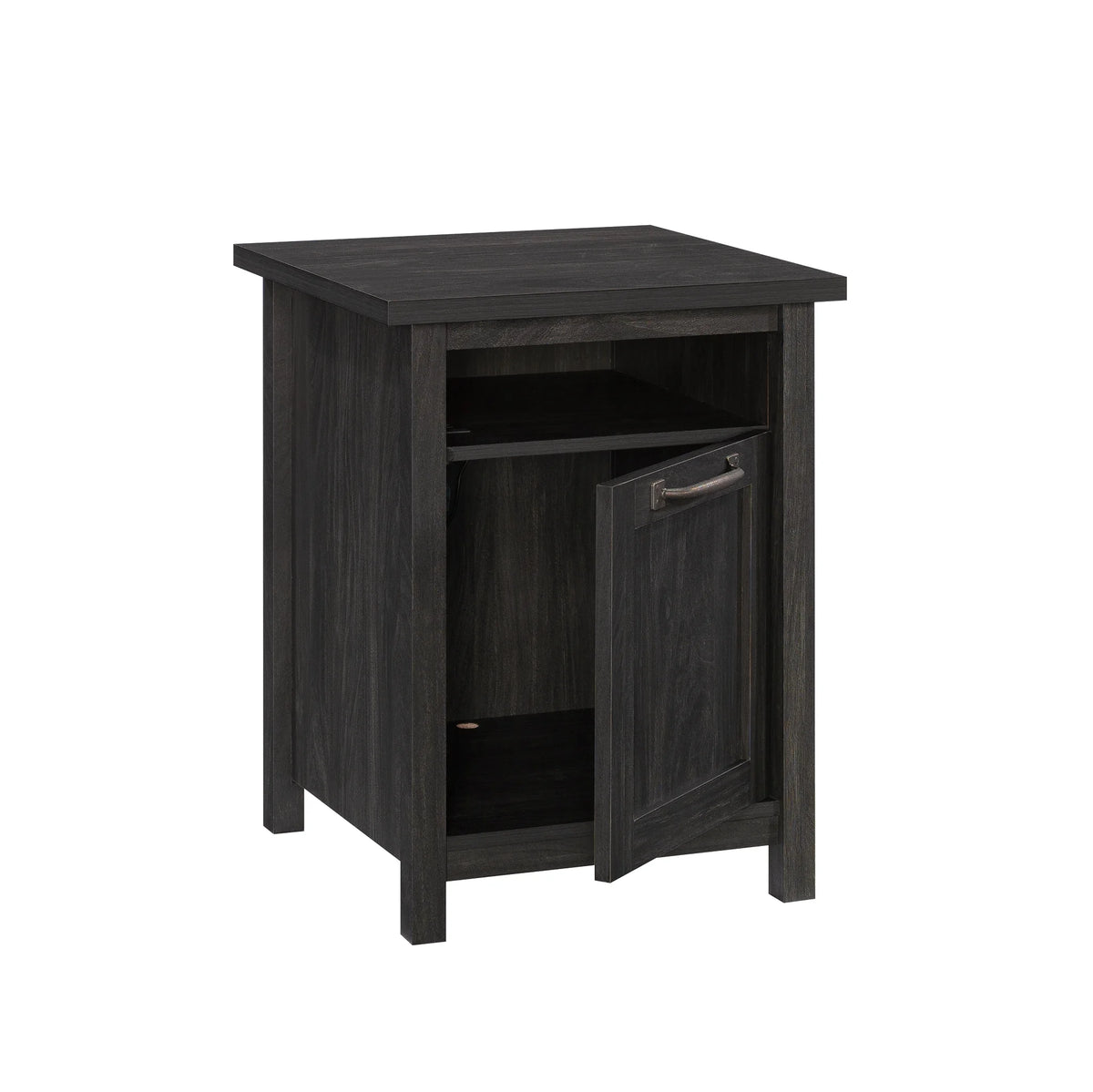 Black Finish USB Side Table Y608
