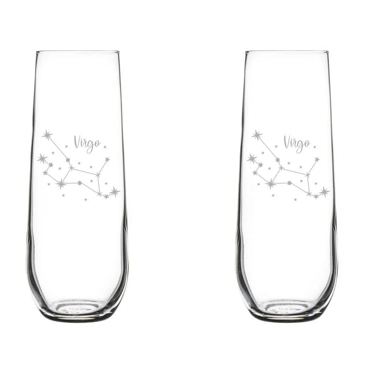 Set of 2 Stemless Glass Champagne Flutes 8.5 oz D257545