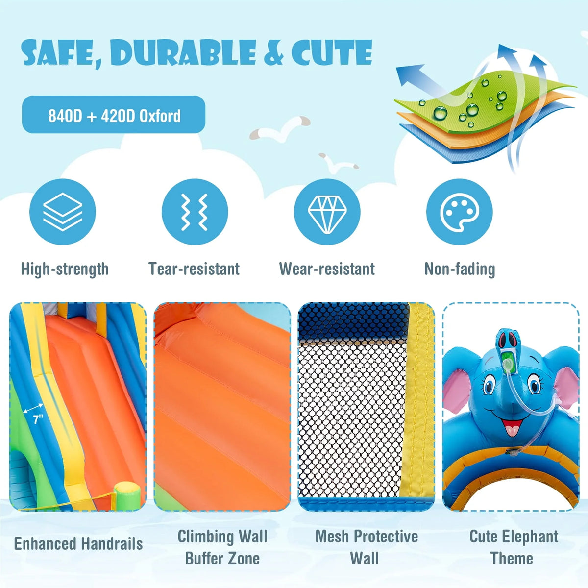 Inflatable Water Slide with Splash Pool Climbing Wall N844