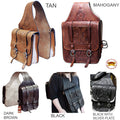 Mahogany Leather Western Saddle Bag D589