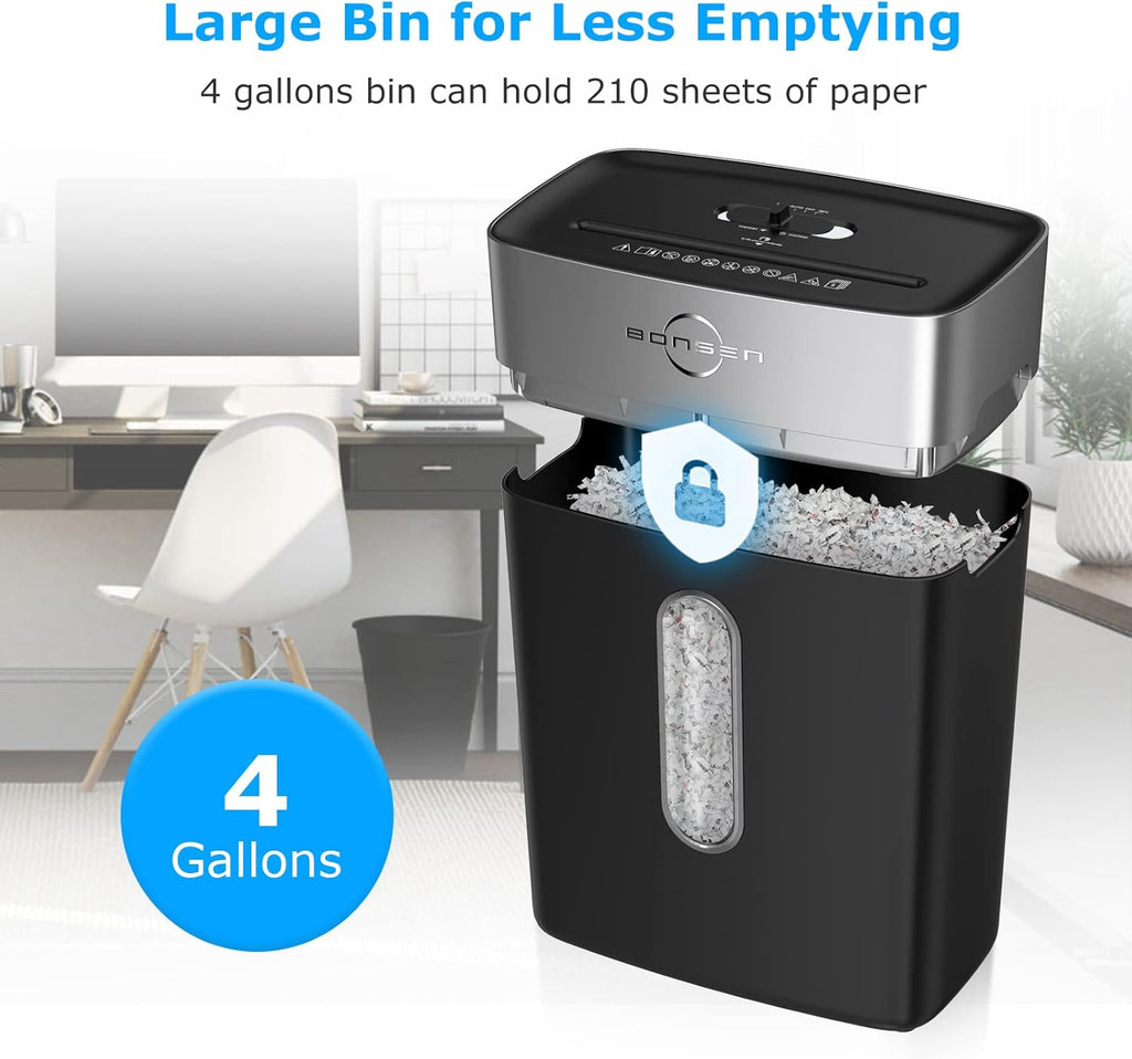 8-Sheet Crosscut Paper Shredder with 4 Gallons Wastebasket, Pack of 2 N611