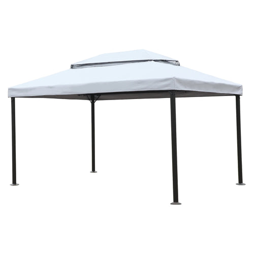 10'x13' Outdoor Double Vent Canopy Gazebo with Nettings and Curtains W369