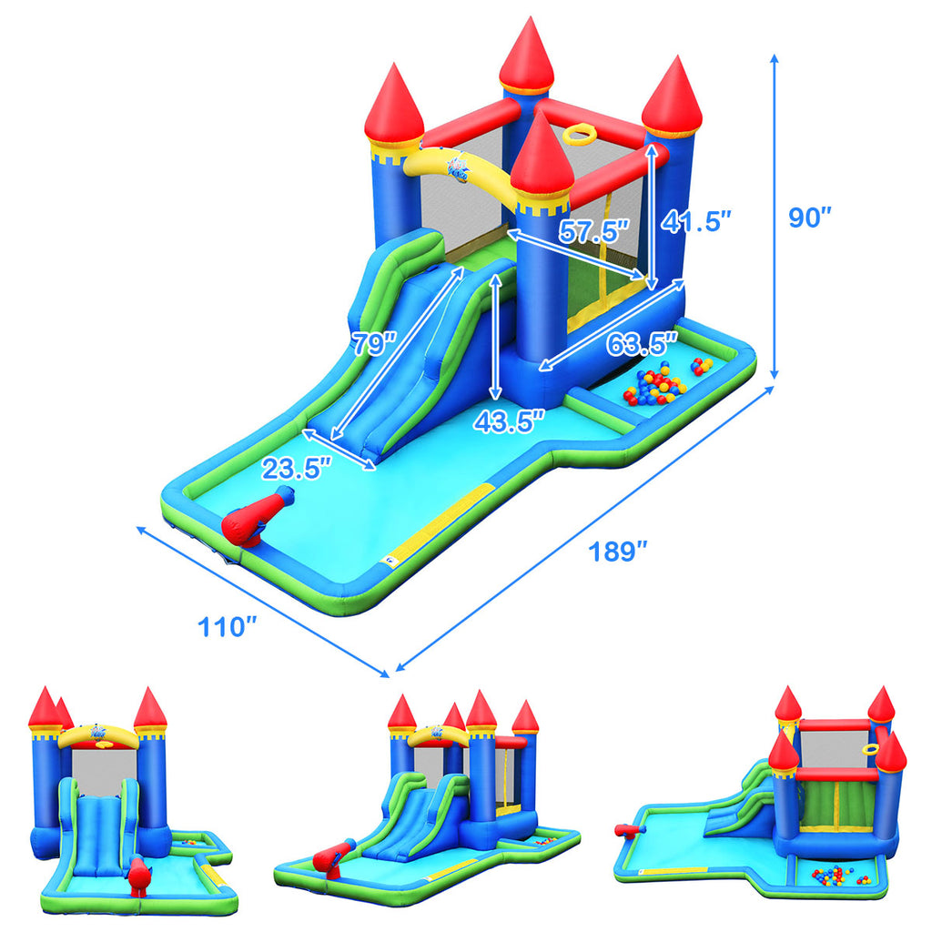 Inflatable Castle Bounce House Slide Water Park Ball Pit with Blower T304