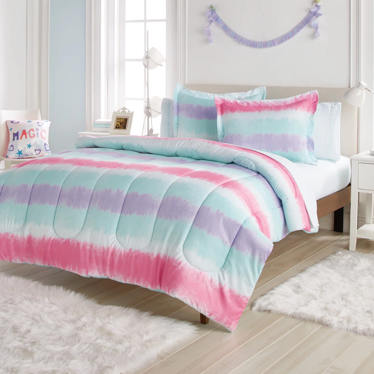 Twin 5 Piece Polyester Microfiber Comforter Set I691812