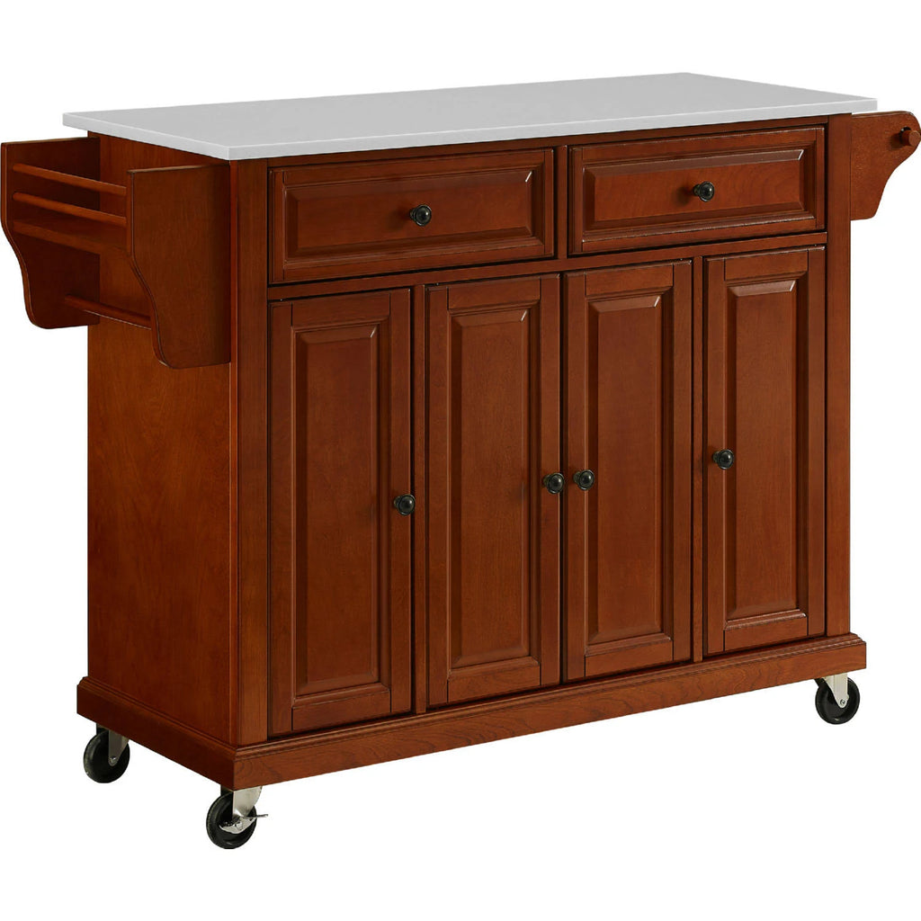 Full Size Granite Top Kitchen Cart A935