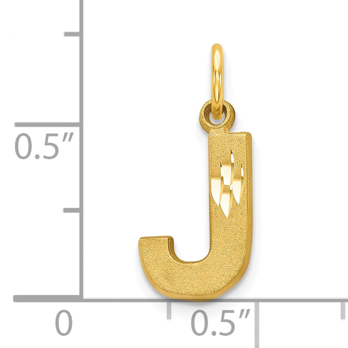 10K Yellow Gold Initial J Pendant Charm F31497
