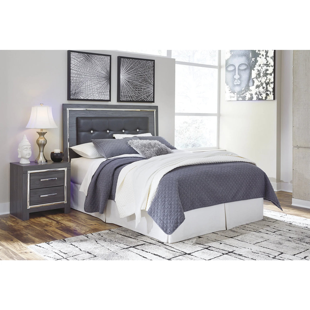 Queen Upholstered Panel Headboard Gray G896