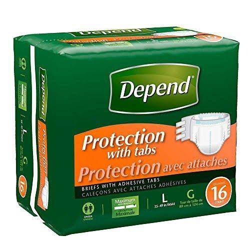 Large Disposable Heavy Absorbency Adult Incontinent Brief 16 Count 4 Pack V8574