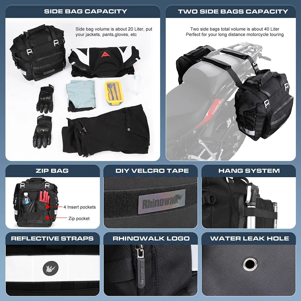Waterproof Motorcycle Saddle Bag 20L Y39859